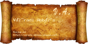 Váradi Abbás névjegykártya